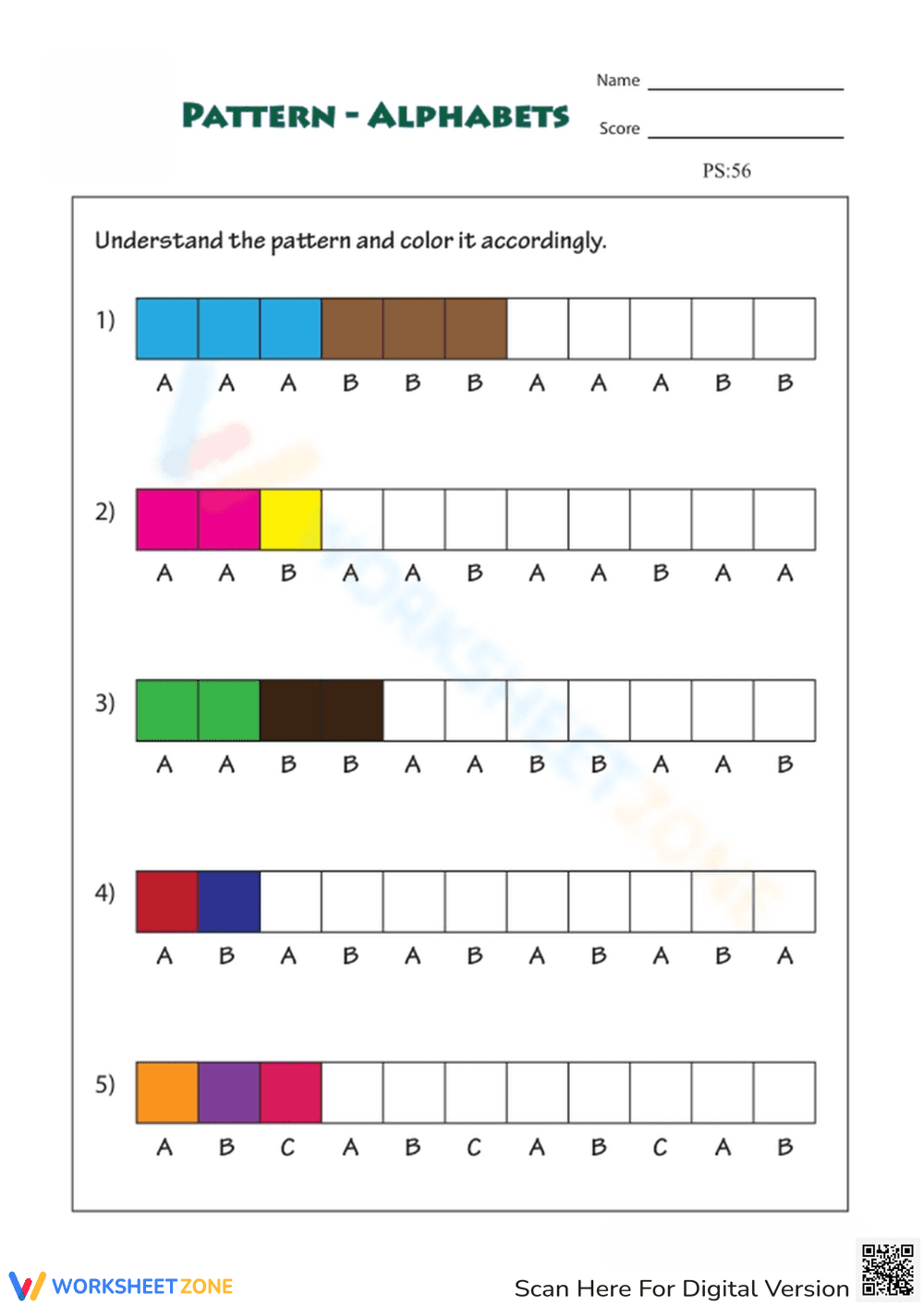Essential Alphabet Pattern Worksheet | Grade K Ready - Page 1