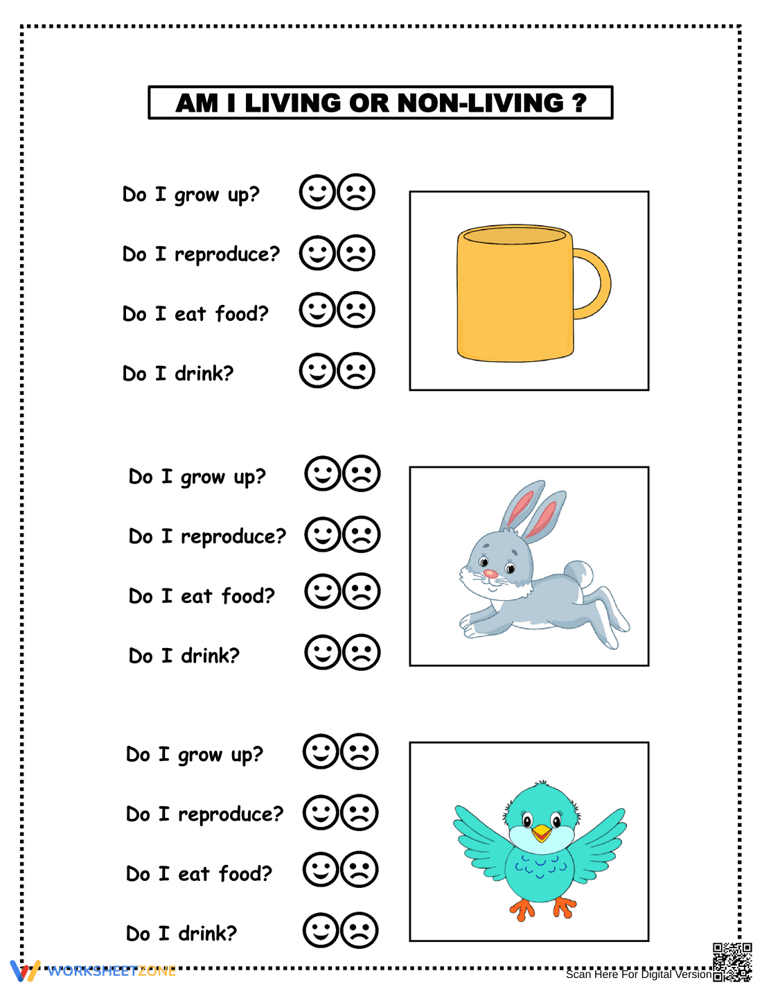 Living and Non-Living Things Worksheet | Grade 1 Essential - Page 1