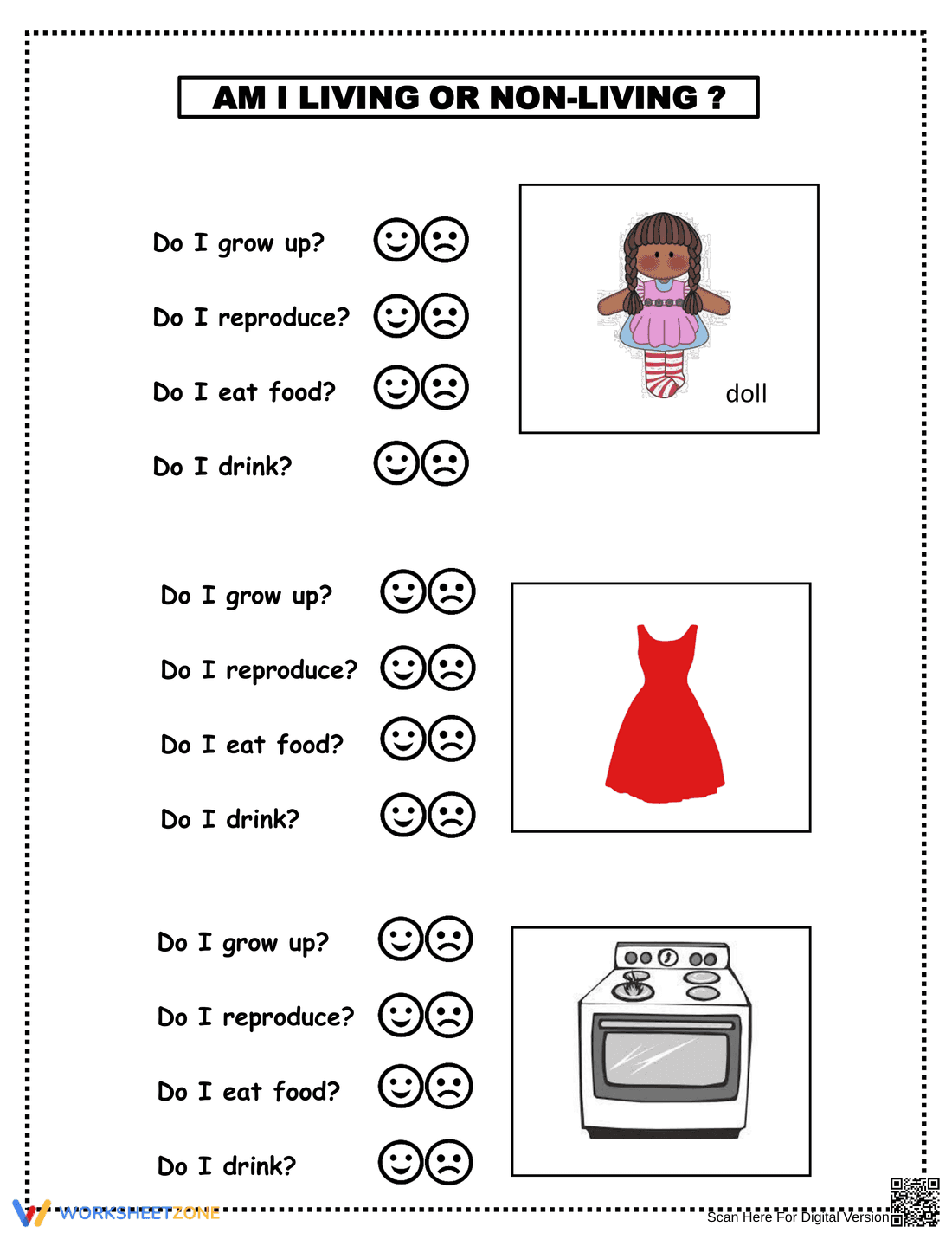 Identifying Living and Non-Living Things Activity - Page 1