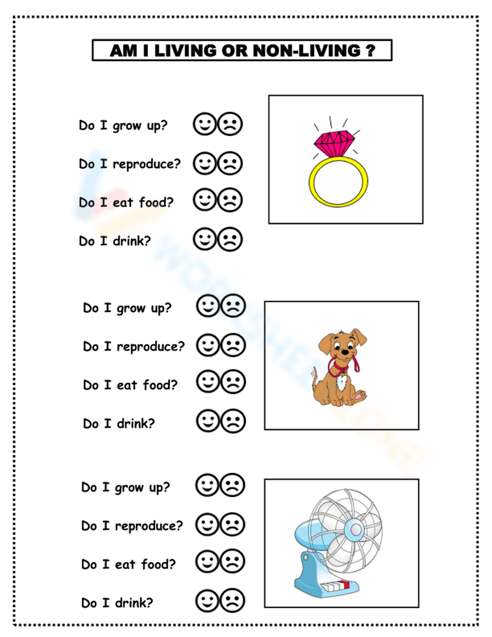 Living Or Non-Living Things Identification Activity - Page 1