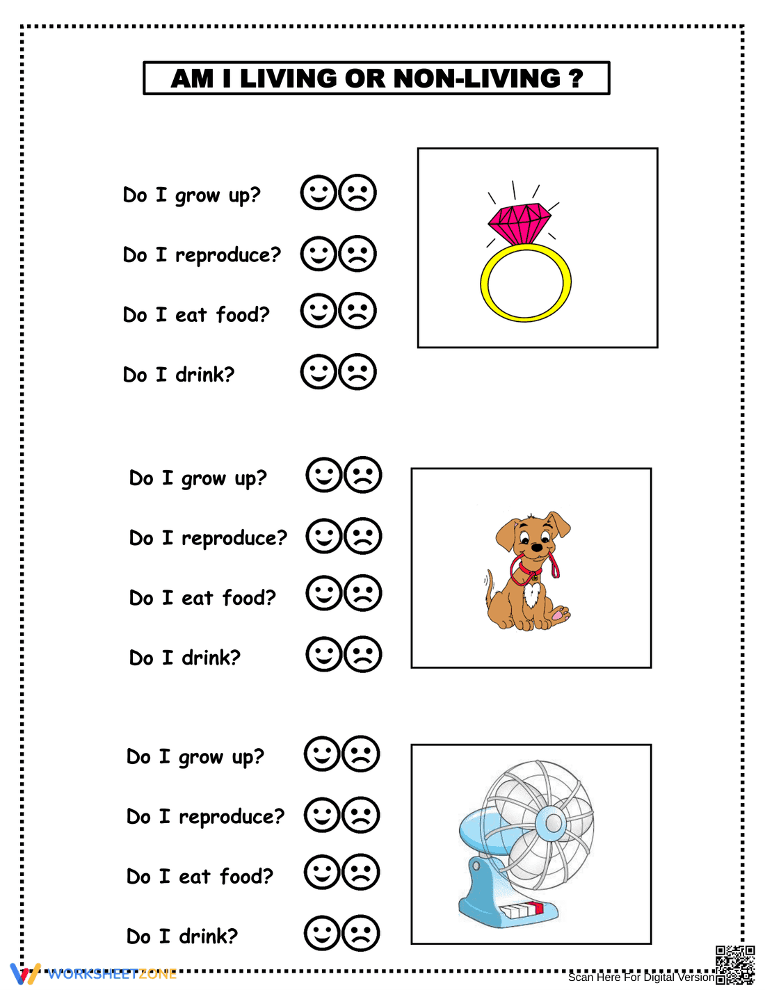 Living Or Non-Living Things Identification Activity - Page 1