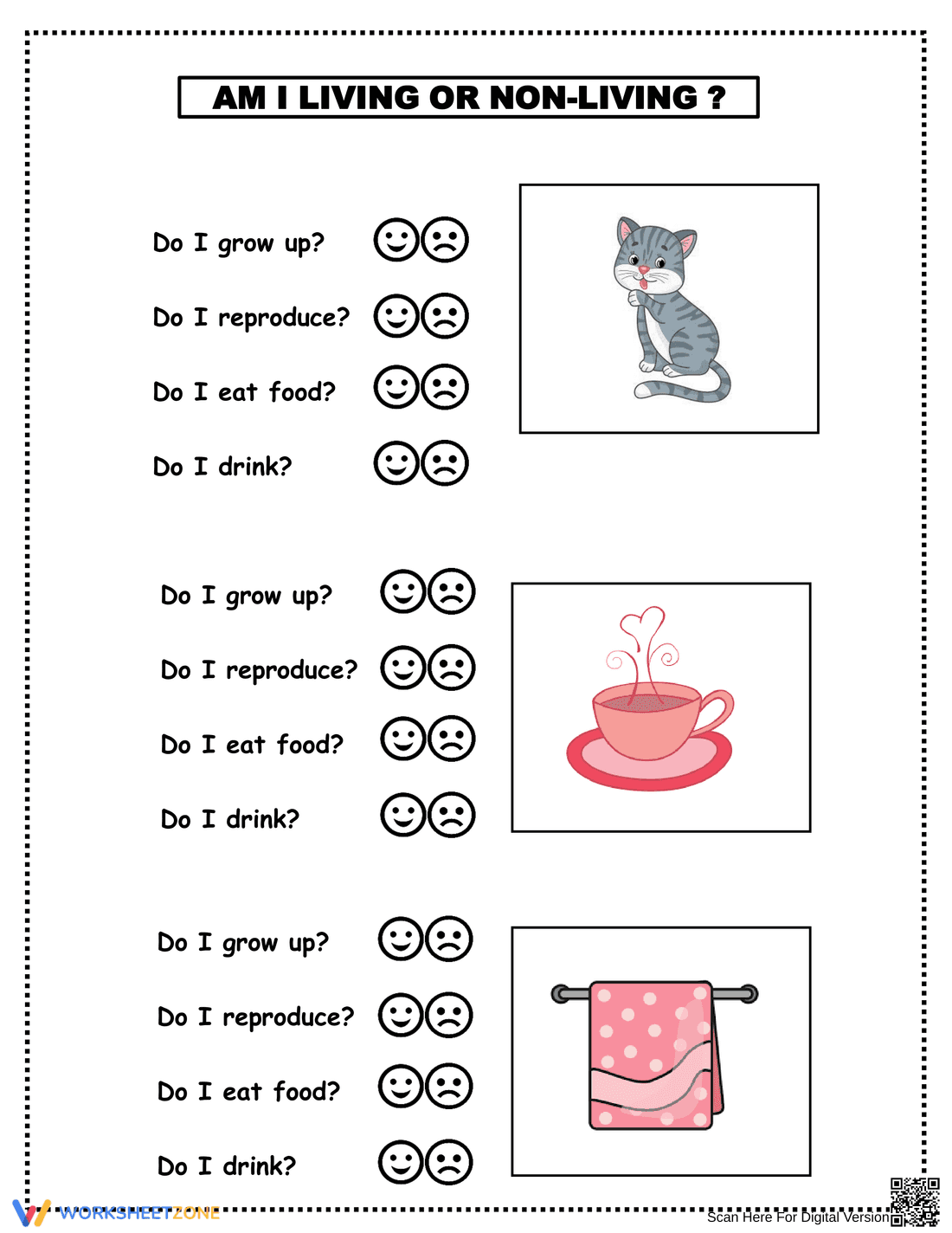 Essential Living and Non-Living Things Worksheet | Grade 1 - Page 1