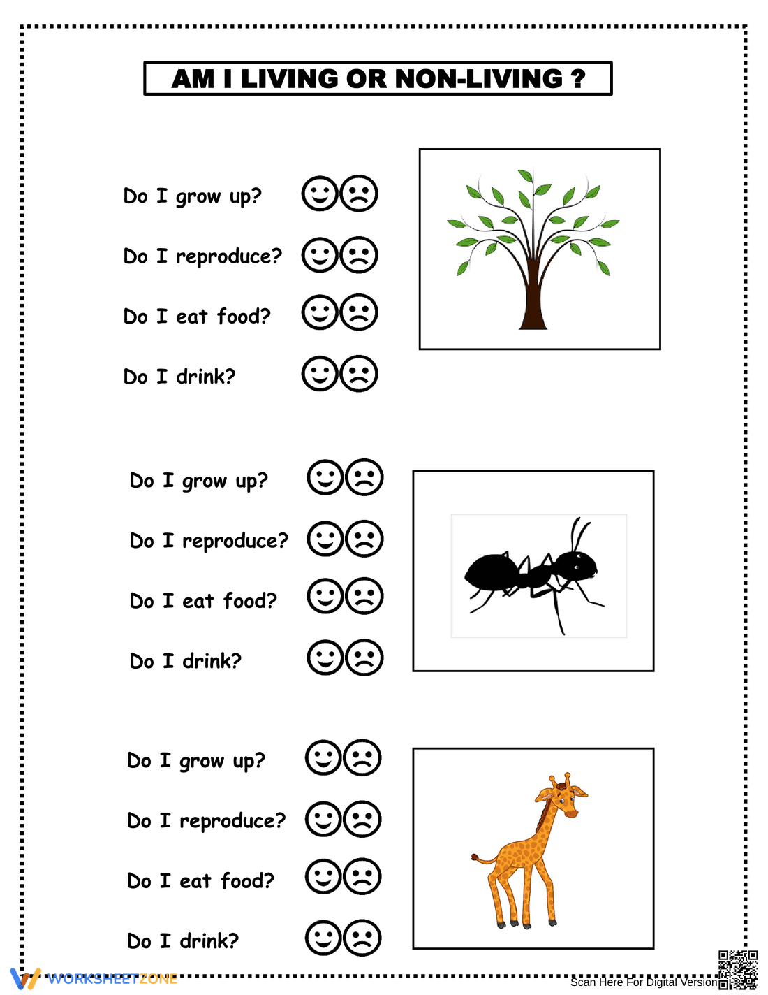 Grade 1 Science: Living vs. Non-Living — Printable Worksheet - Page 1