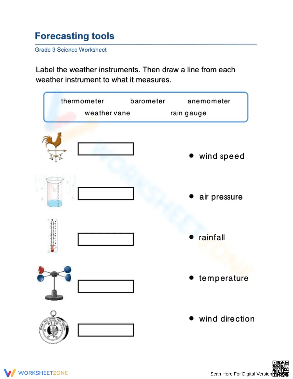 Essential Weather Tools Worksheet | Grade 2 Science - Page 1