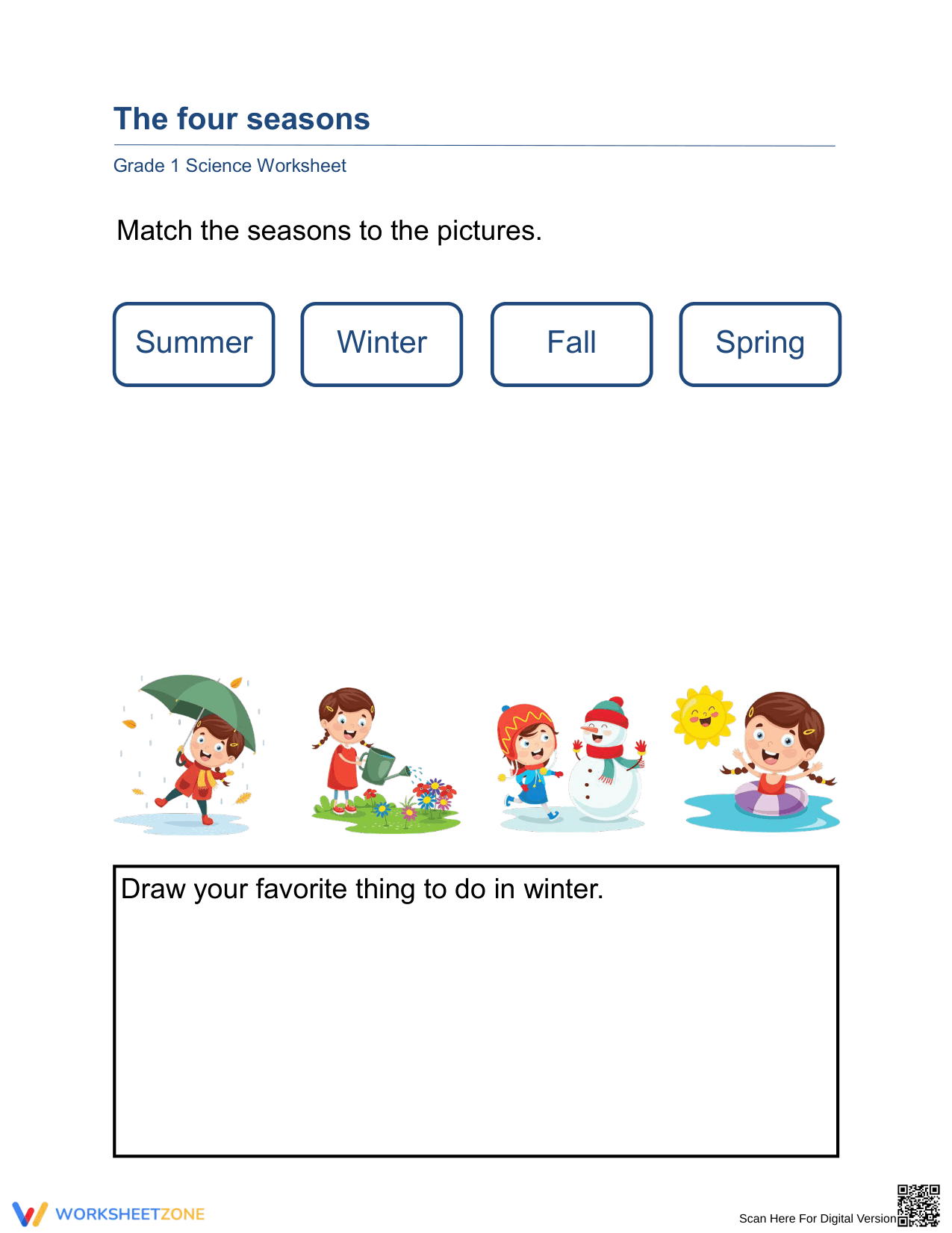 What Do You Do In The Winter Worksheet - Page 1