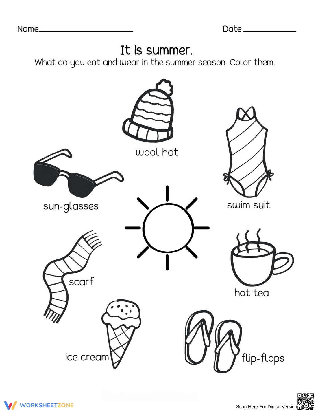 What Will You Wear In The Summer Worksheet - Page 1