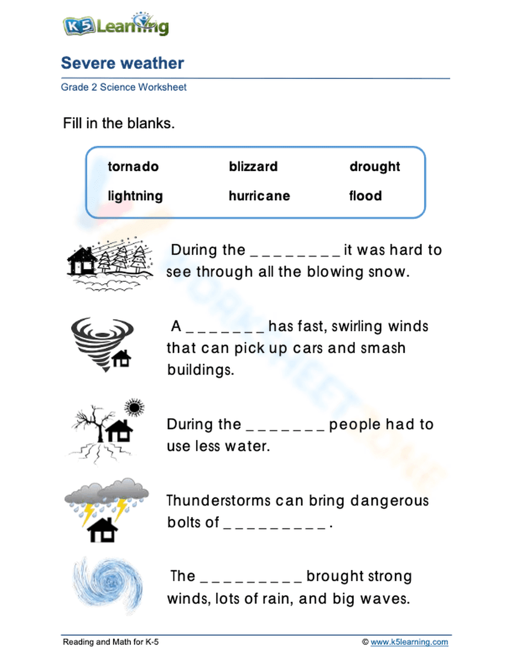 Grade 2: Complete the sentence about the extreme condition - Page 1