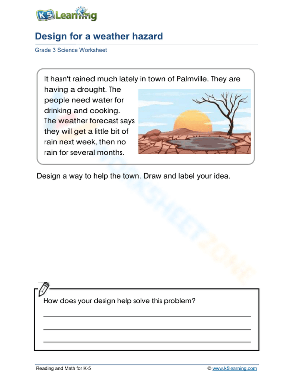 Essential Grade 3 Weather Hazard Design Worksheet | Aligned - Page 1