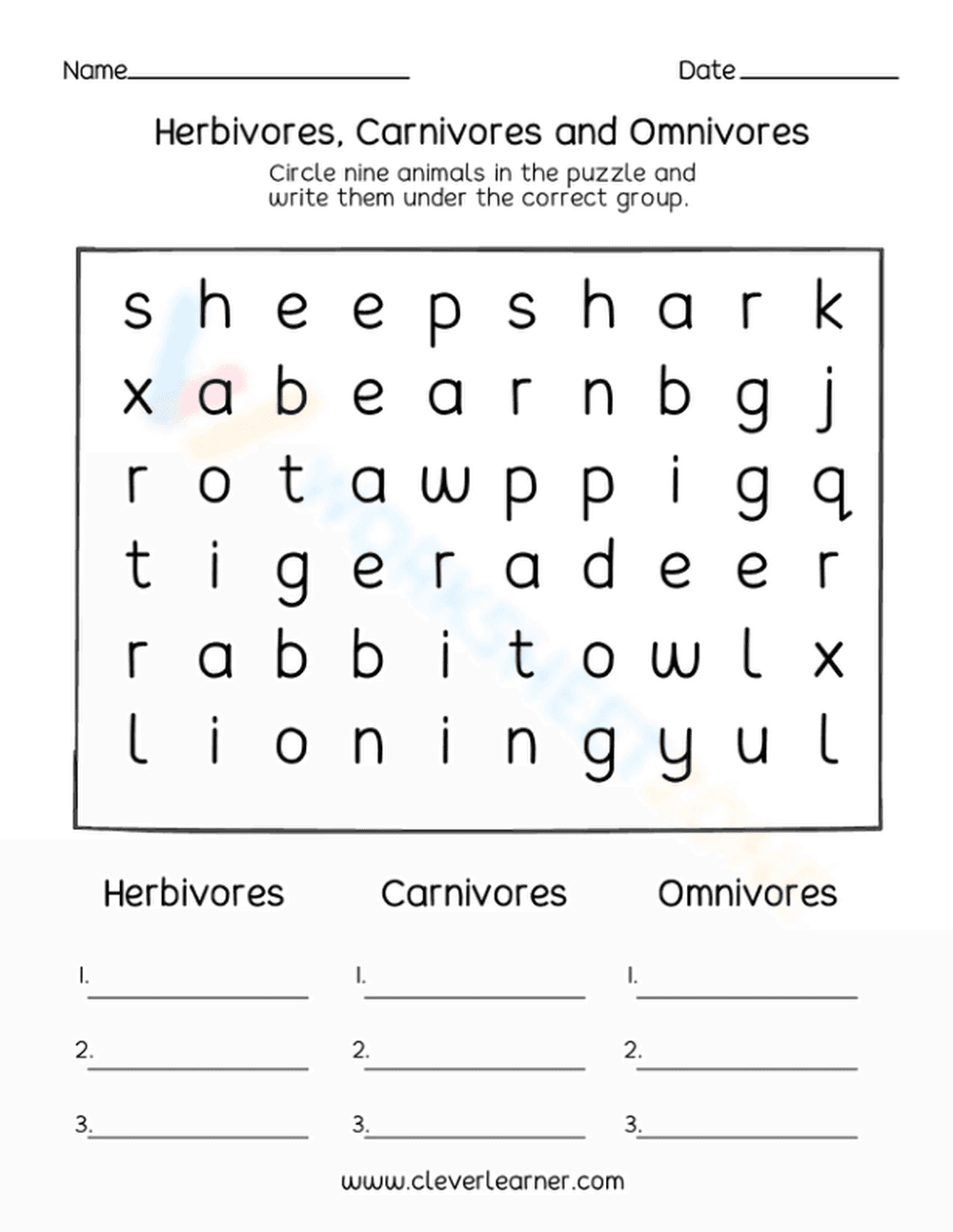 Essential Animal Diets Worksheet | Grade 1 Science Ready - Page 1