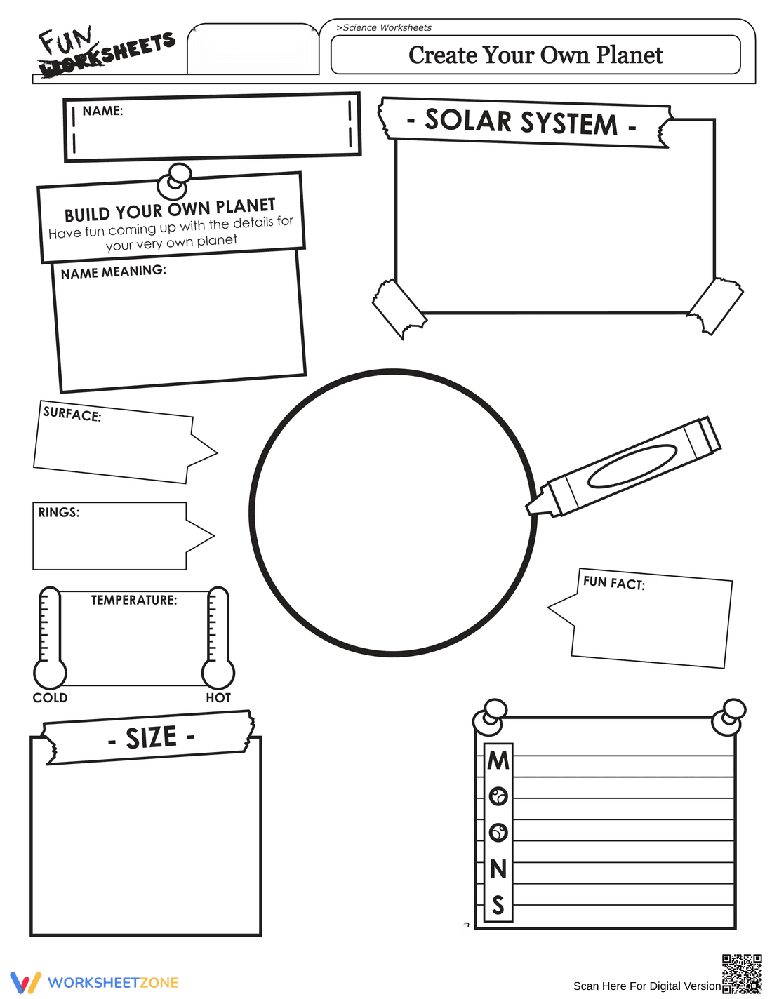Create Your Own Planet Worksheet - Page 1