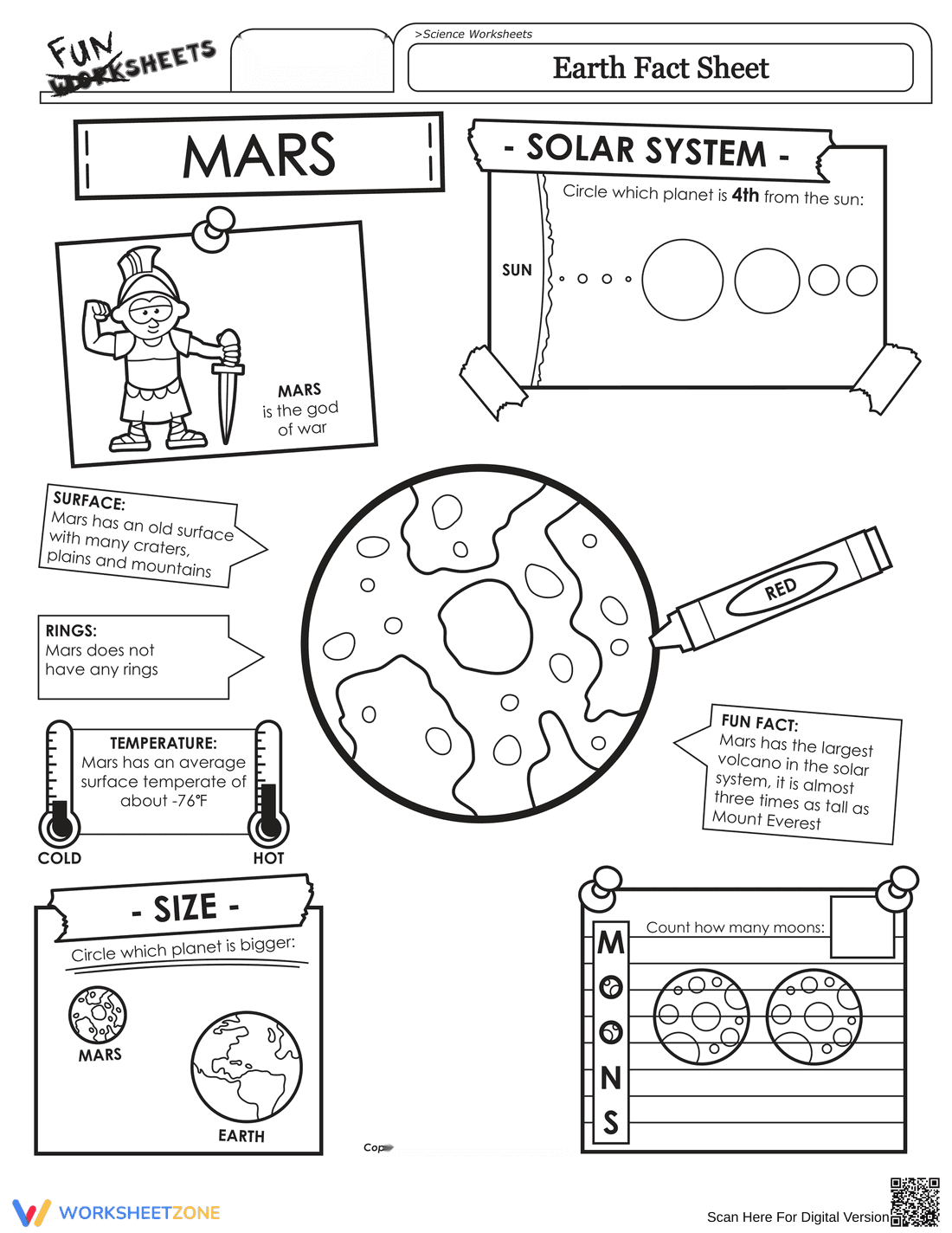 Mars Fact Worksheet - Page 1