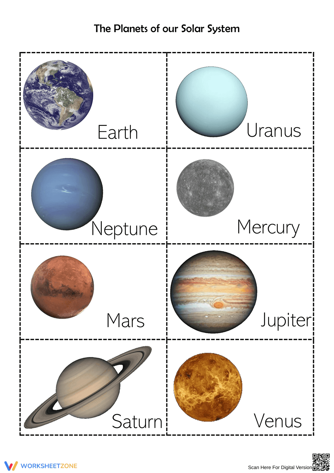 Planets in Correct Order Worksheet - Page 1