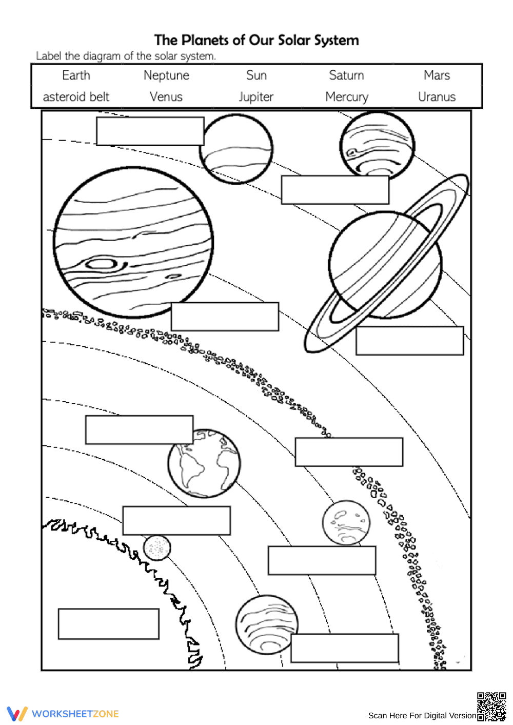 Solar System Perspective Worksheet - Page 1