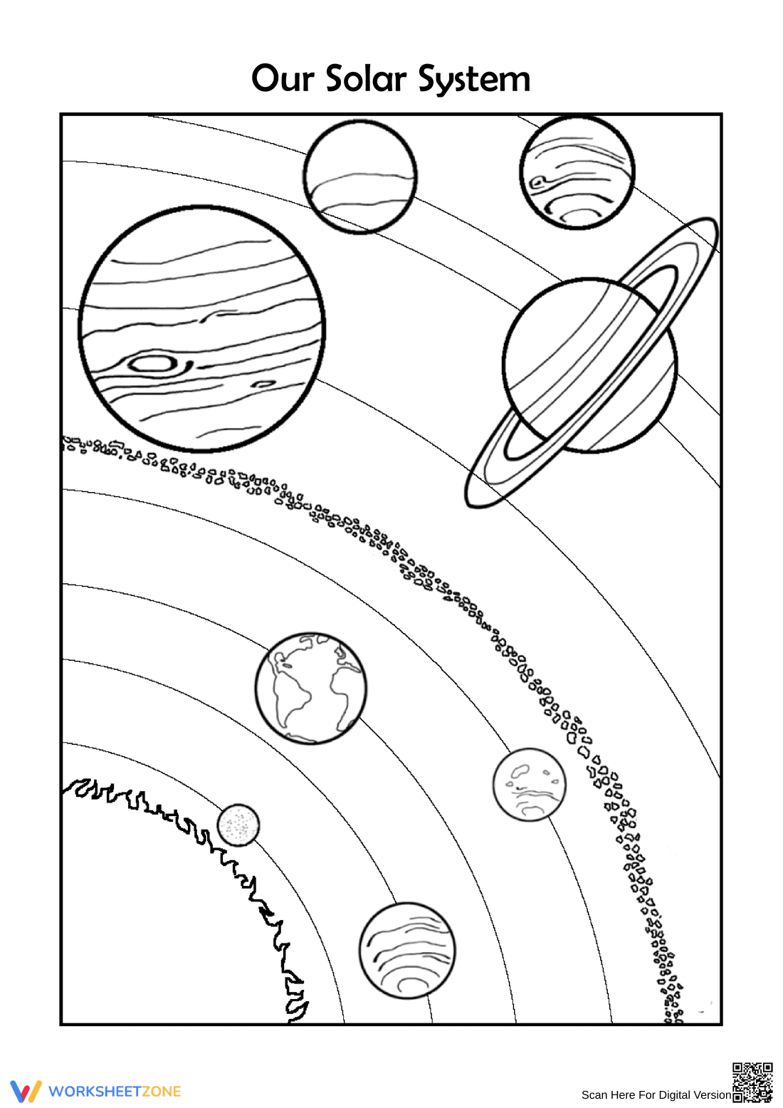 Solar System Coloring Page - Page 1