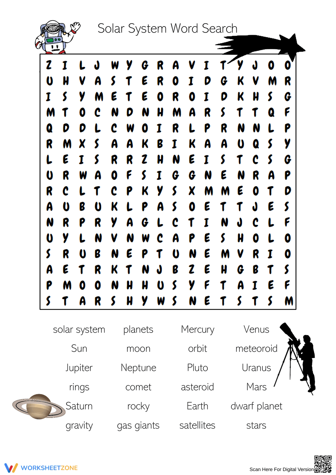 Explore the Solar System with a Word Search - Page 1