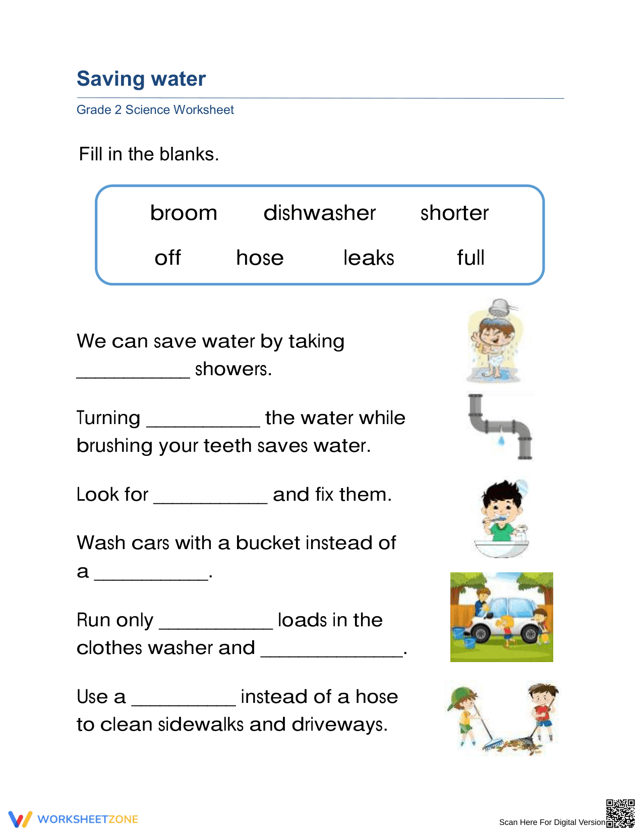 Essential Saving Water Worksheet | Grade 2 Science - Page 1