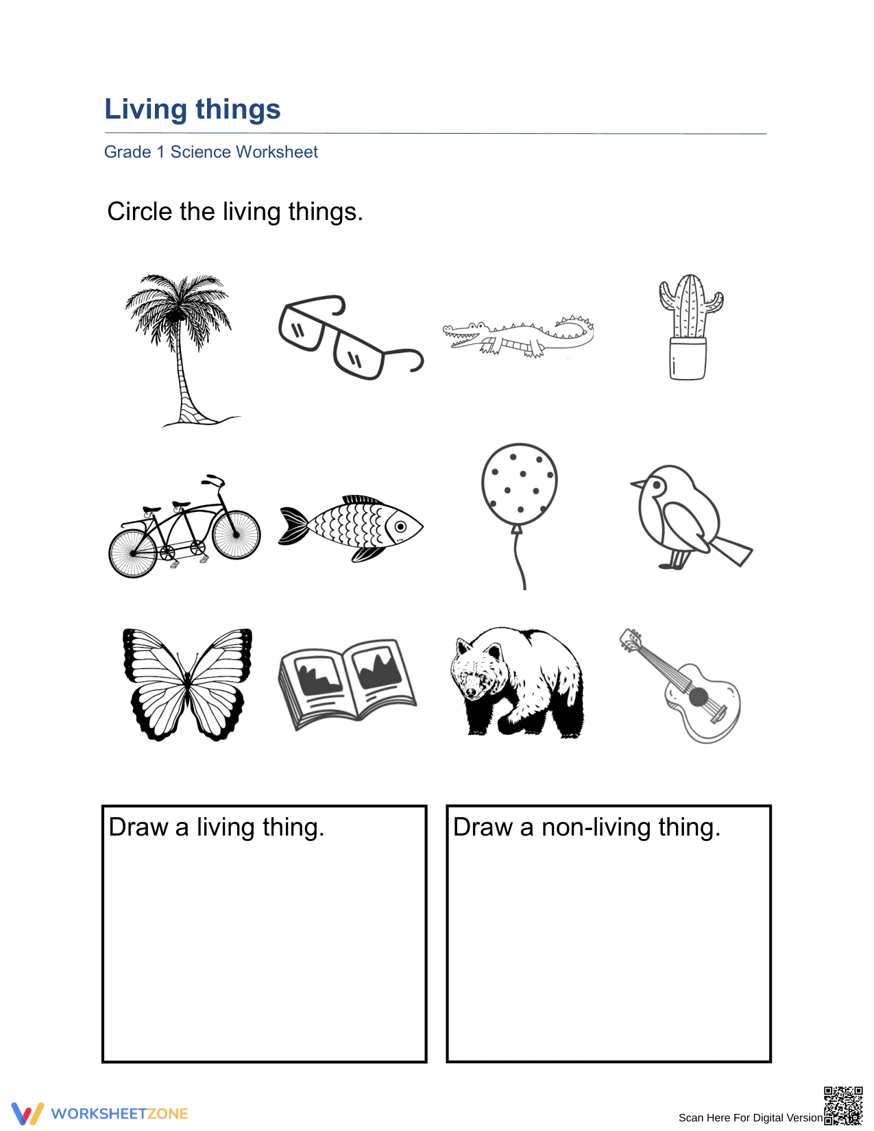 Living Things Worksheet | Grade 1 Essential Science - Page 1