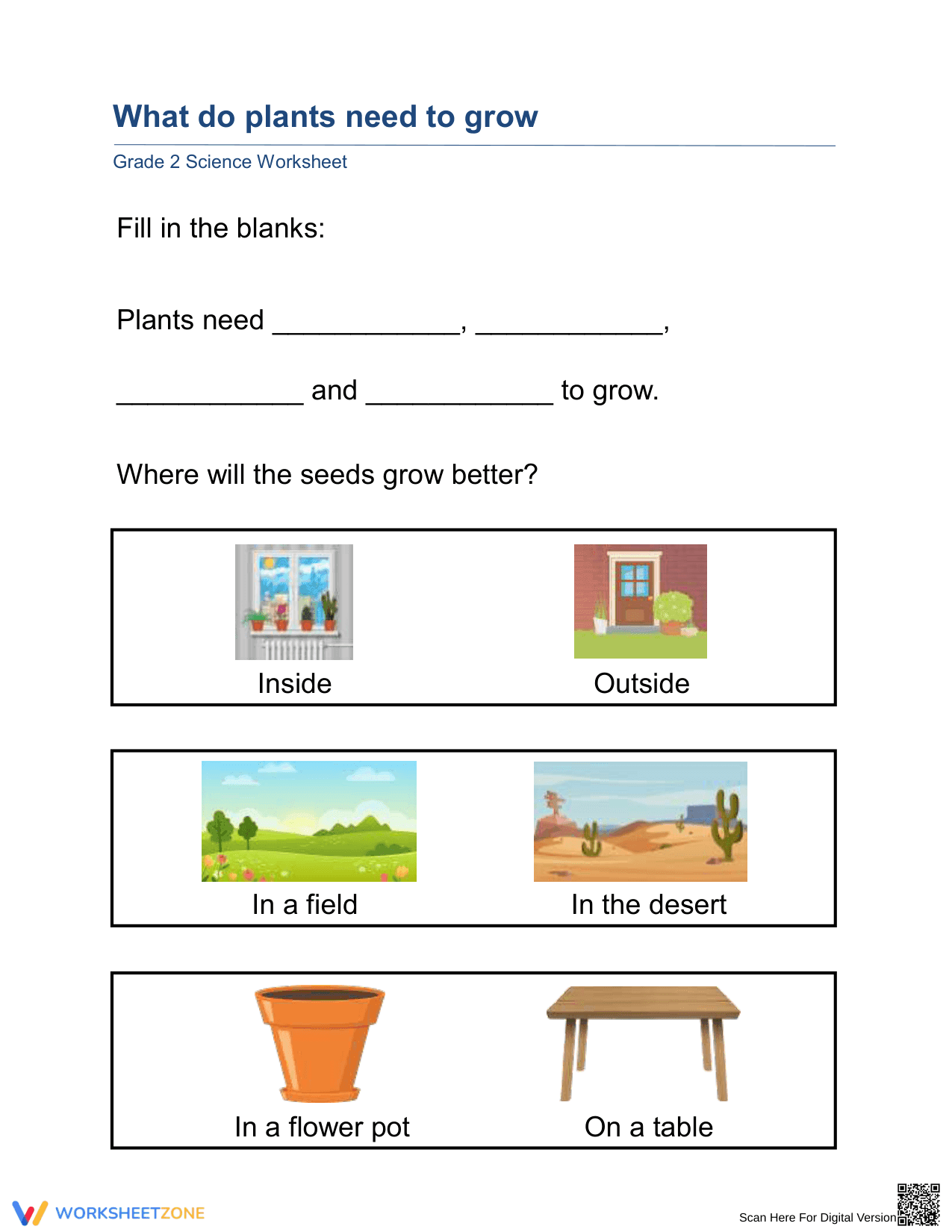 Essential Grade 2 Science: What Plants Need to Grow - Page 1