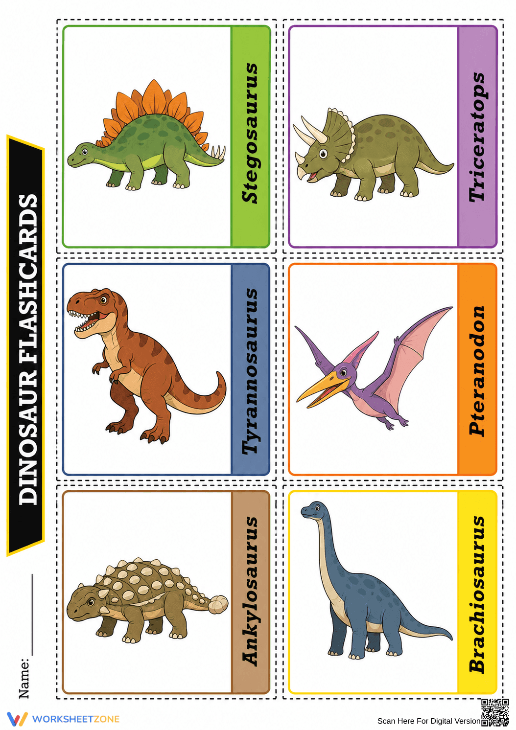 Grade 1-2 Dinosaur Names — Printable No-Prep Worksheet - Page 1