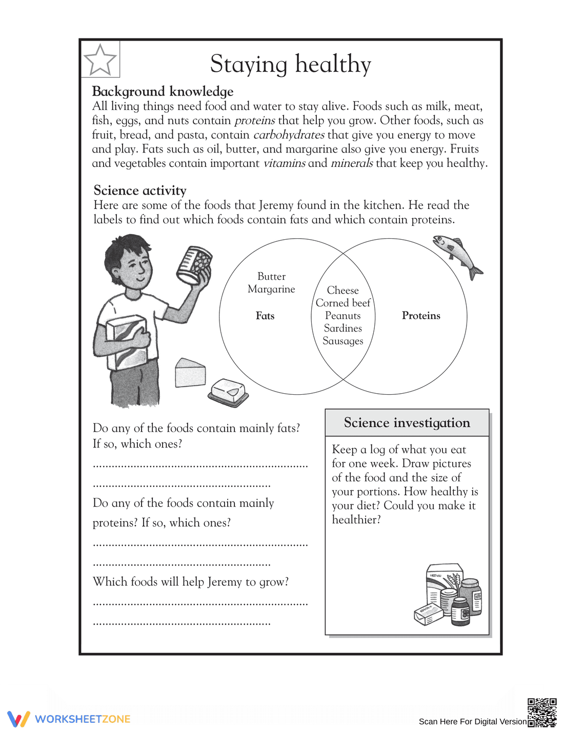 Essential Staying Healthy Worksheet | Grade 3-4 Science - Page 1