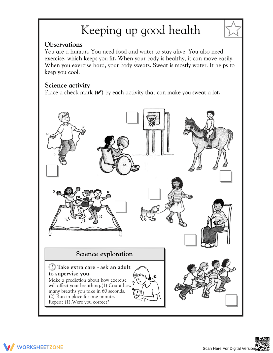 Essential Grade 1 Science: Keeping Up Good Health Worksheet - Page 1