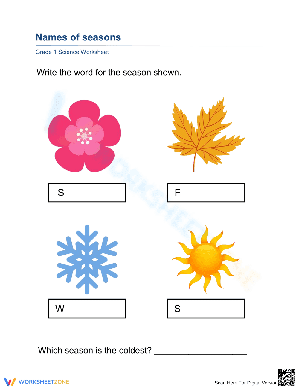 Seasons: Learning the Vocabulary - Page 1