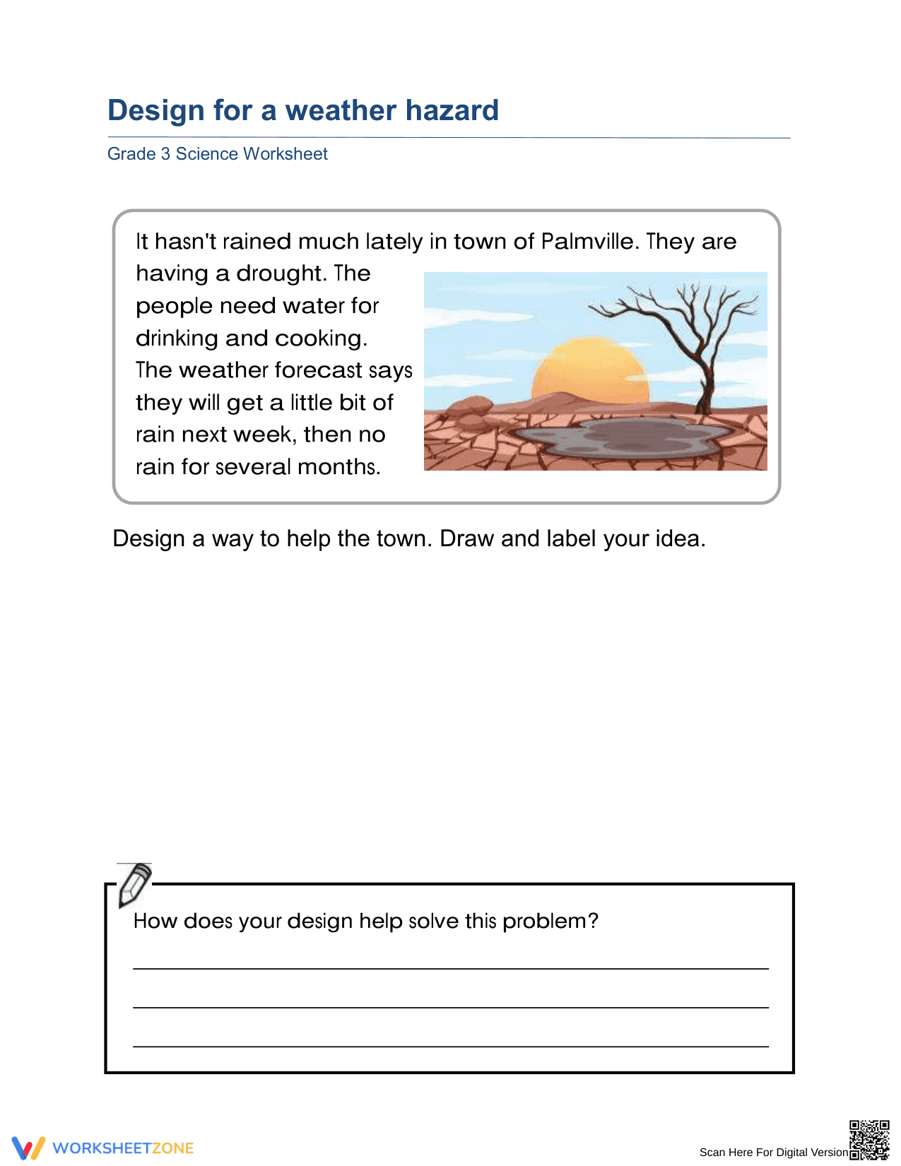 Printable Grade 3 Weather Hazard Design Worksheet - Page 1