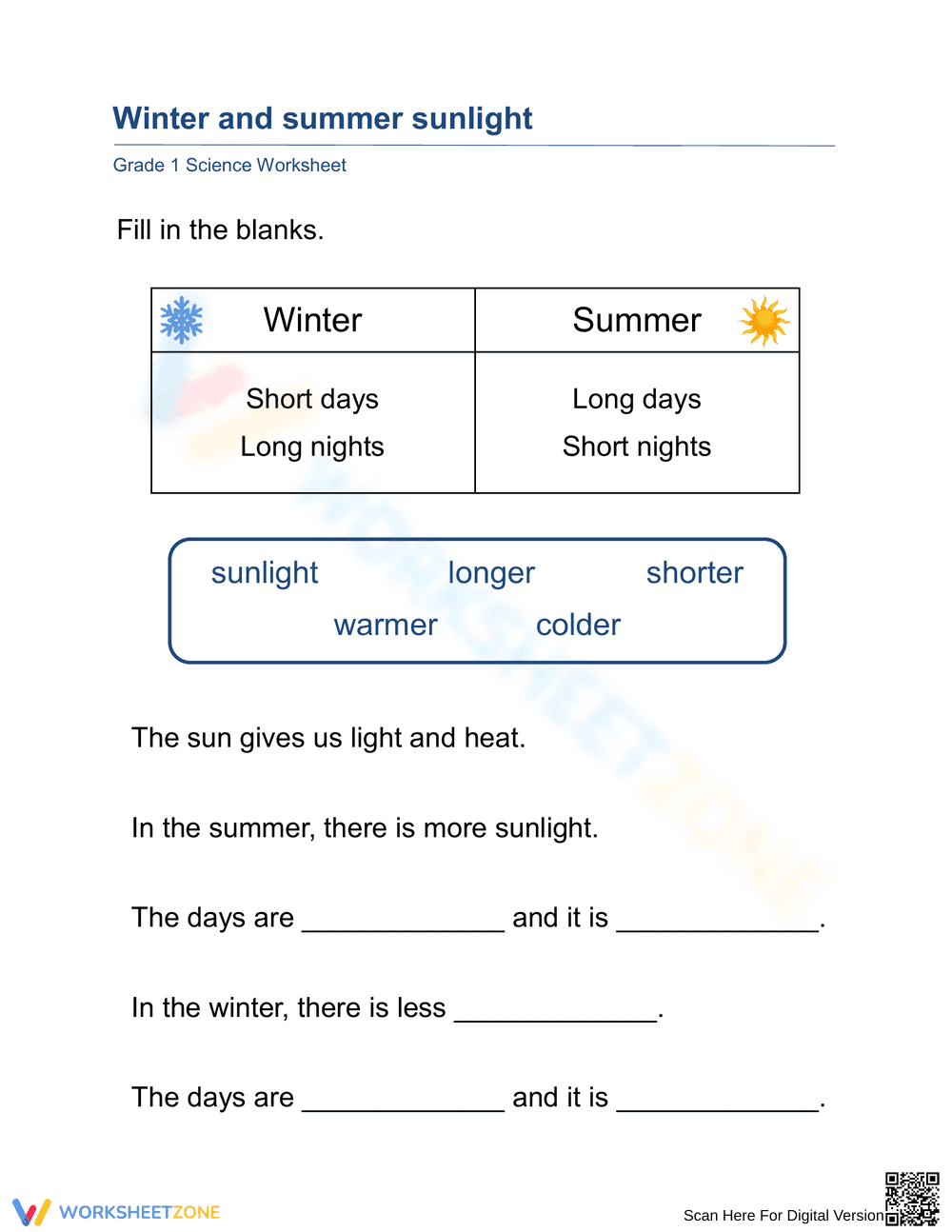 Understanding Daylight and the Seasons - Page 1