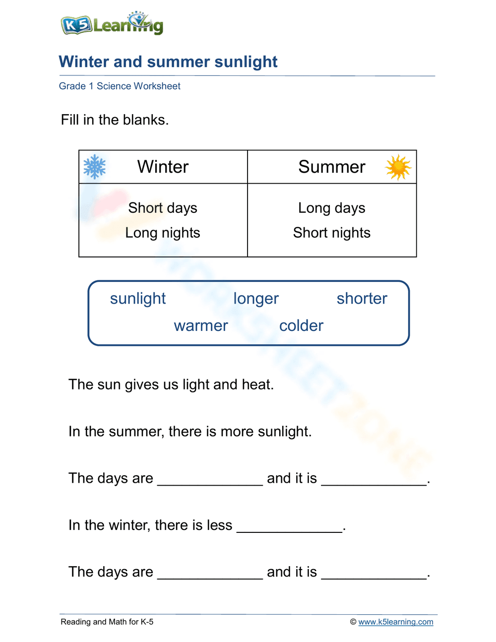 Understanding Daylight and the Seasons - Page 1