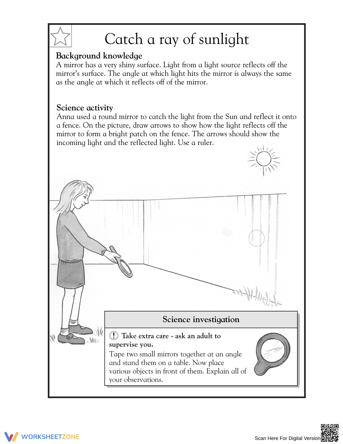 Catch a Ray of Sunlight: Essential Reflection Worksheet - Page 1