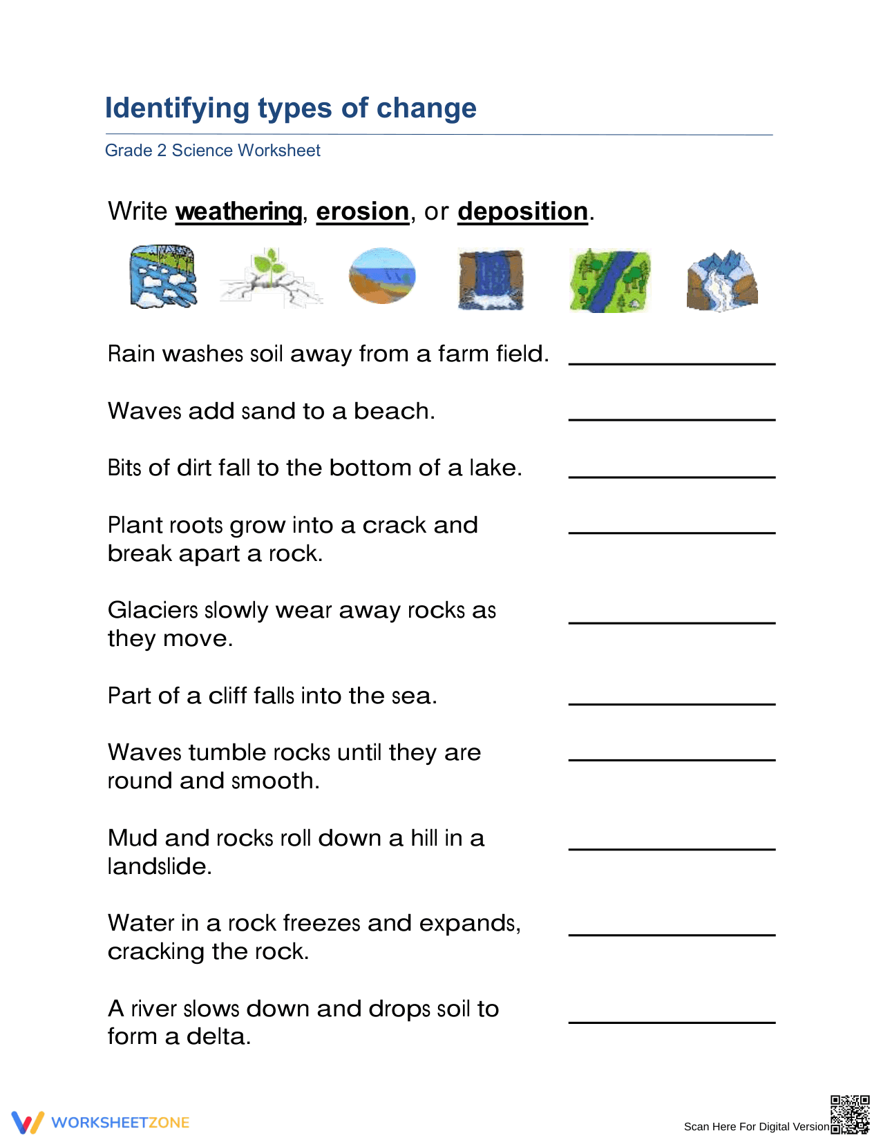 Essential Earth Science Worksheet: Weathering and Erosion - Page 1