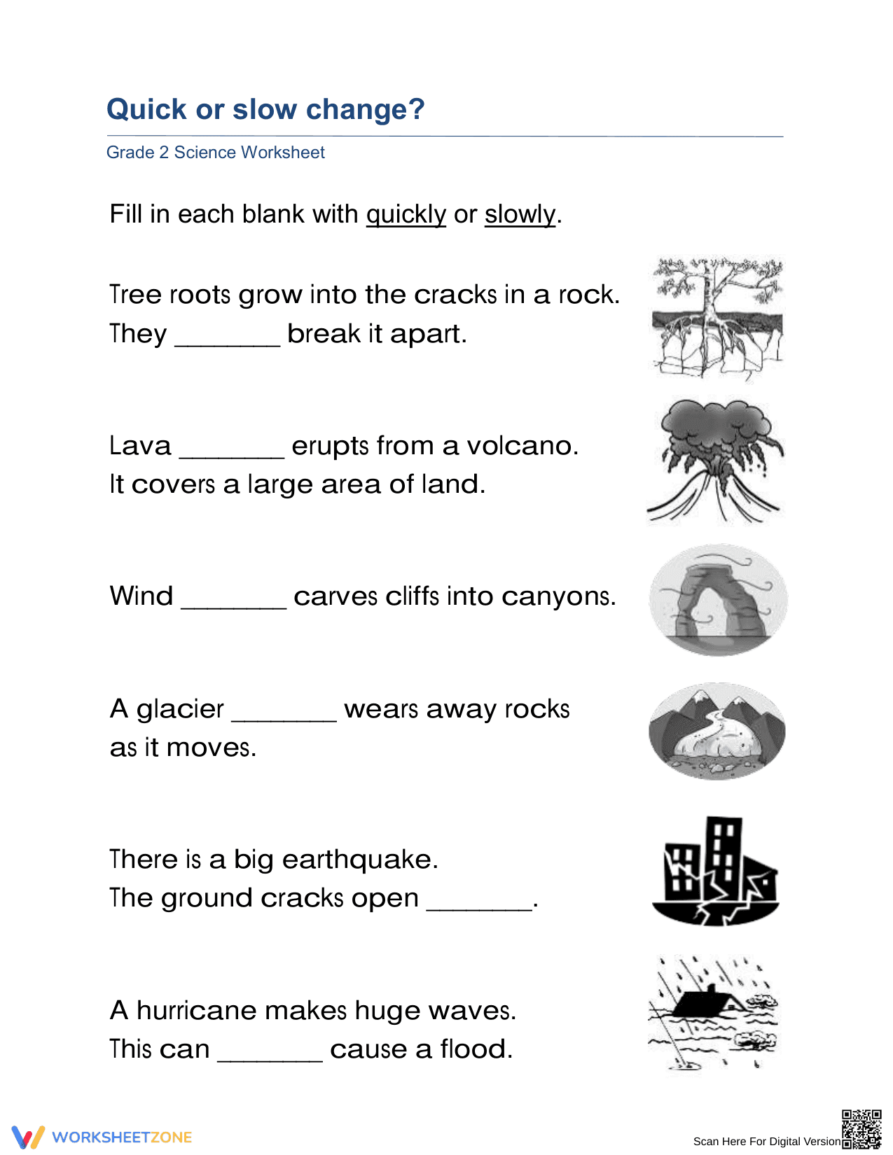 Essential Grade 2 Earth Science: Quick or Slow Changes - Page 1