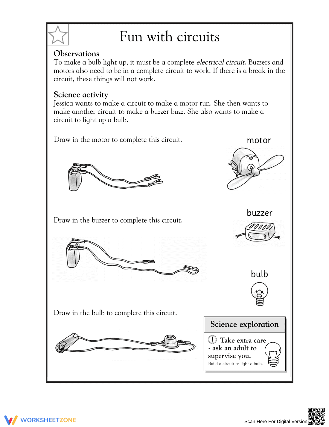 Essential Fun with Circuits Worksheet | Grade 2 Science - Page 1