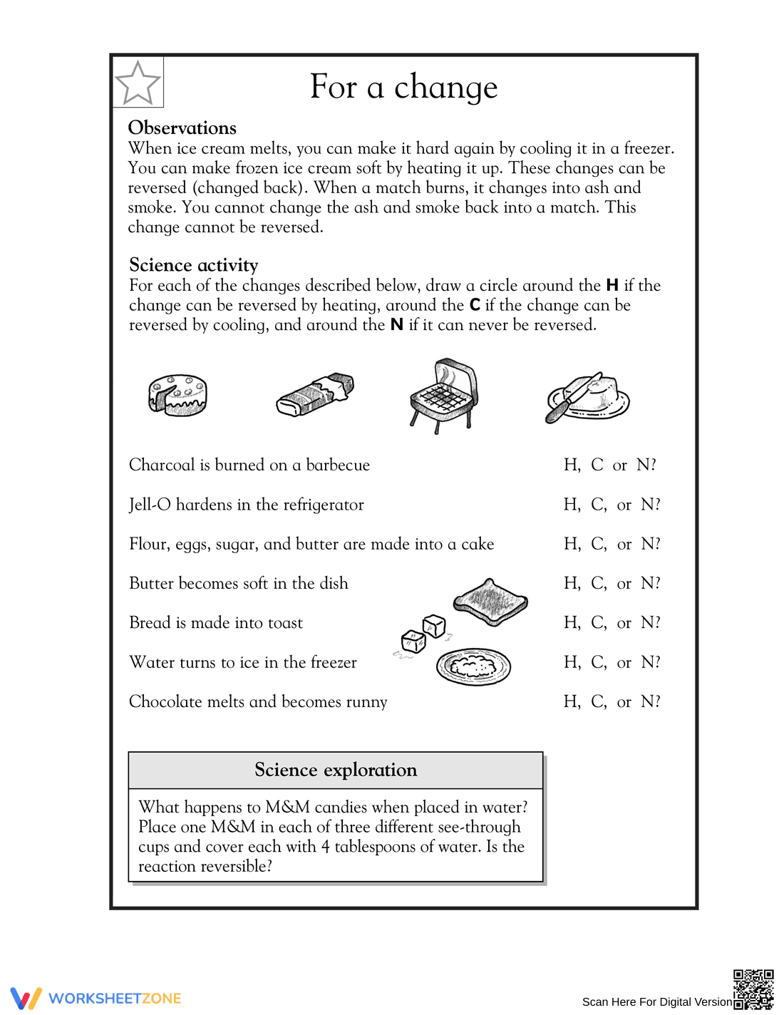 Reversible Changes Worksheet | Essential Grade 2 Science - Page 1