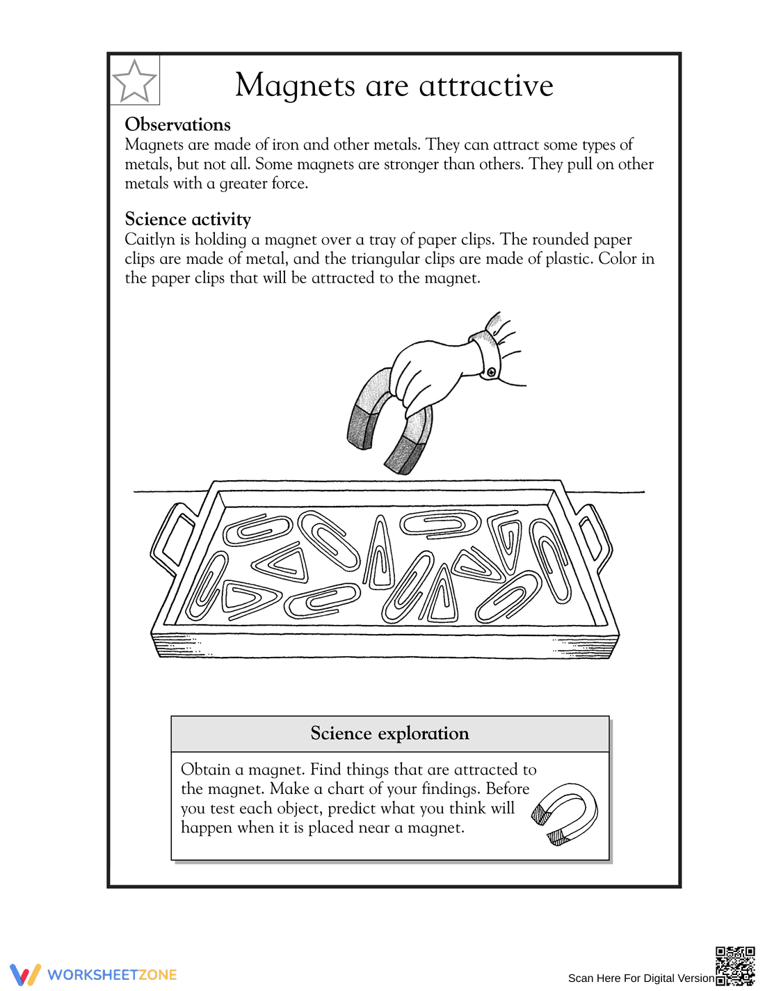Essential Grade 1-2 Magnets Activity: Printable Science - Page 1
