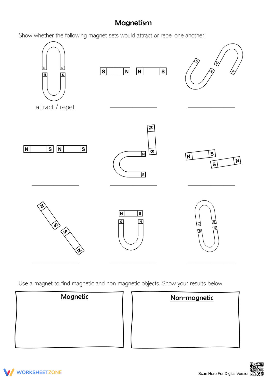 Essential Magnetism Worksheet | Grade 3-6 Science - Page 1