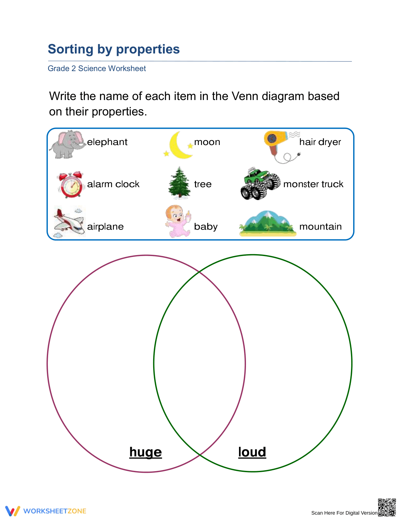 Sorting by Properties Worksheet | Grade 2 Essential - Page 1