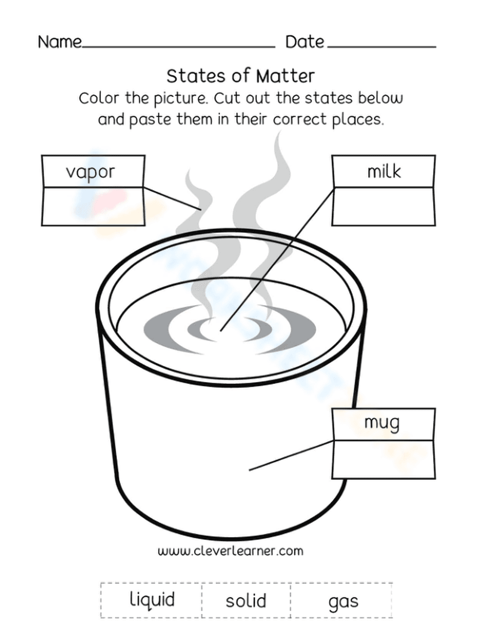 States of Matter Activity for Kids - Page 1