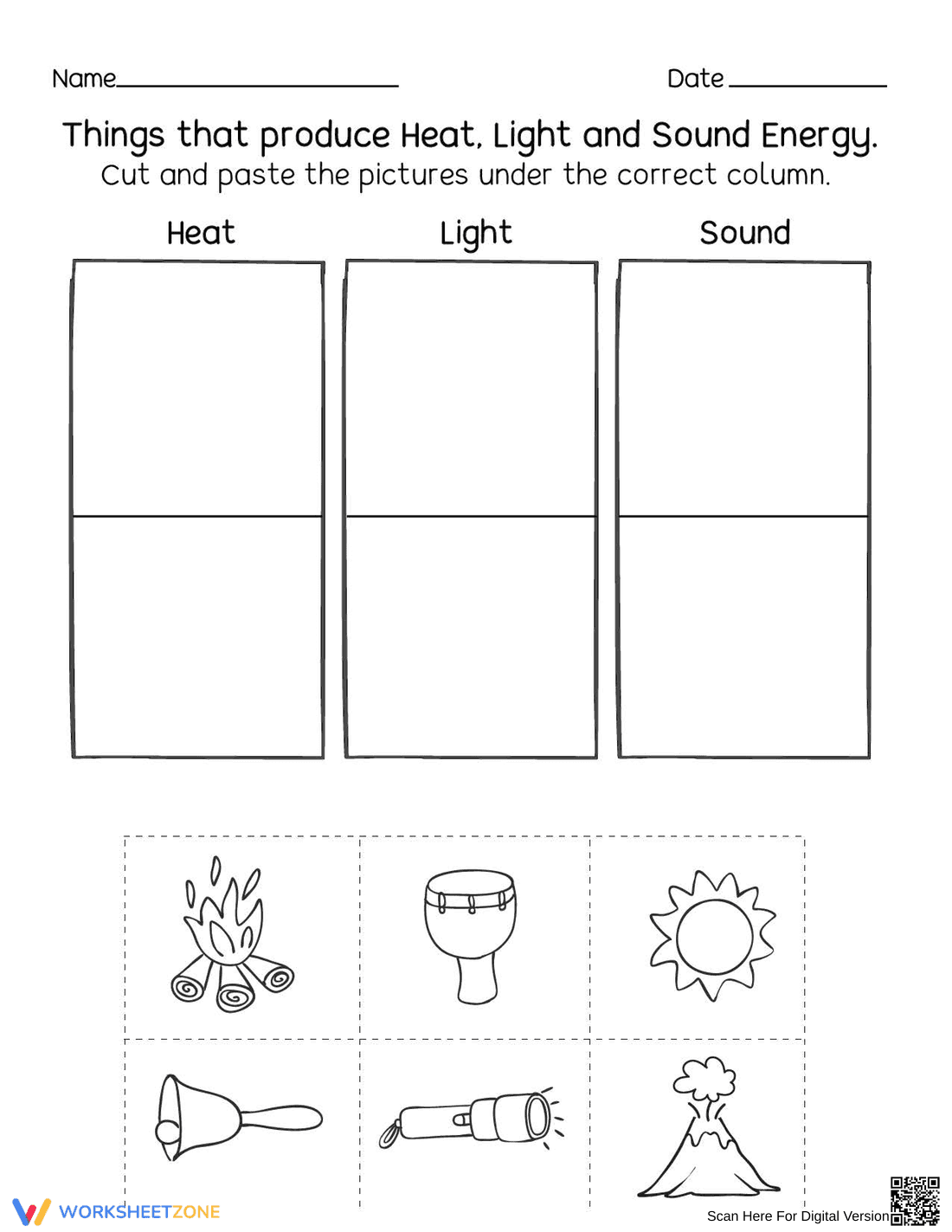 Identify Objects Producing Energy - Page 1