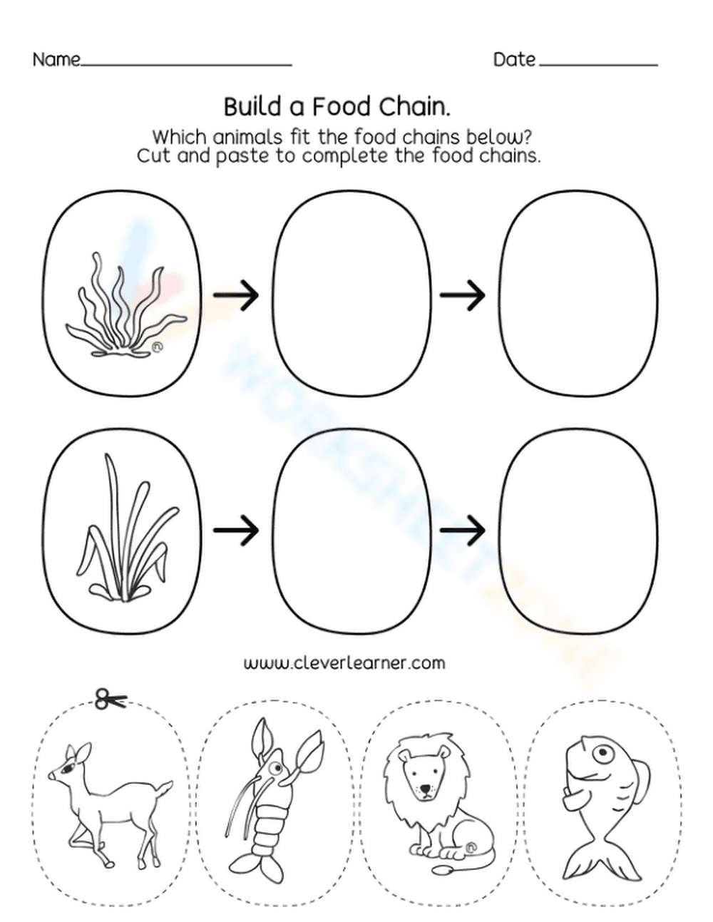 Printable Food Chain Worksheet | Grade 1 Science - Page 1