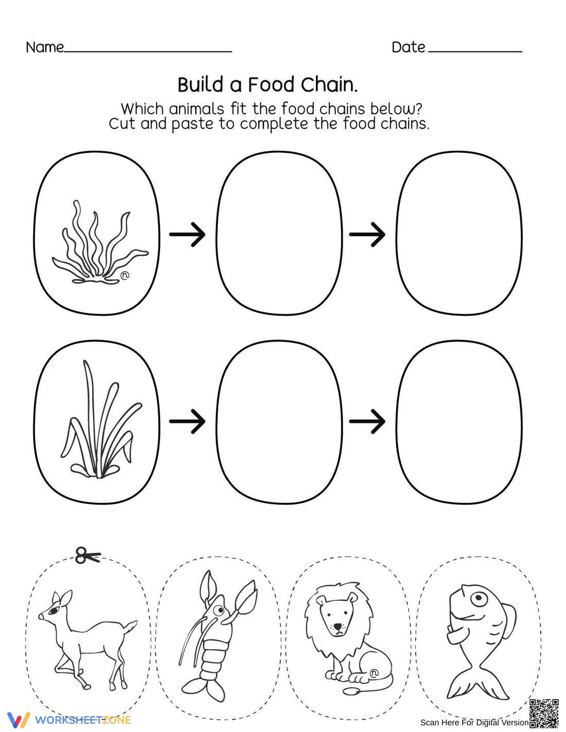 Printable Food Chain Worksheet | Grade 1 Science - Page 1