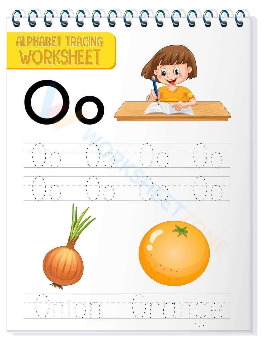 Printable Letter O Tracing Worksheet for Kindergarten - Page 1