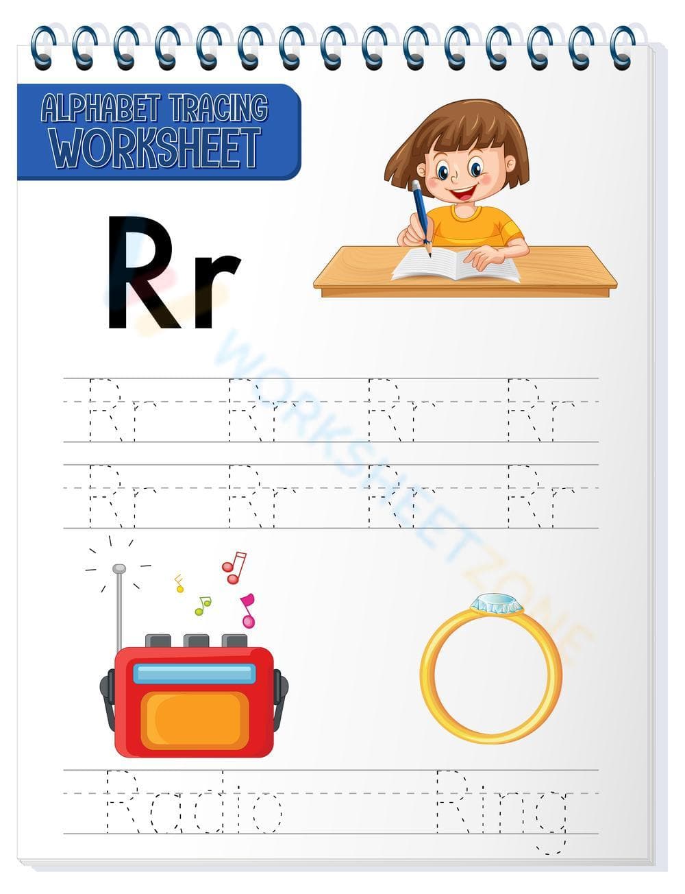 Letter R Tracing Worksheet | Essential Grade K Ready - Page 1