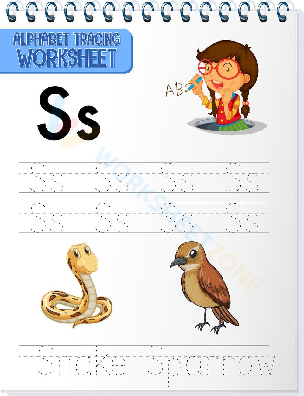 Letter S Tracing Worksheet | Essential Grade K-1 - Page 1