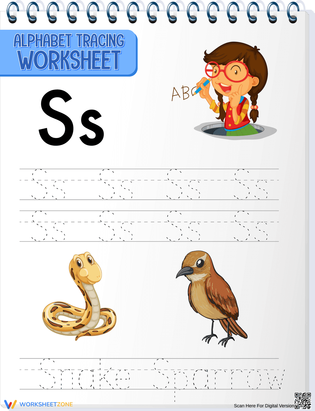 Letter S Tracing Worksheet | Essential Grade K-1 - Page 1