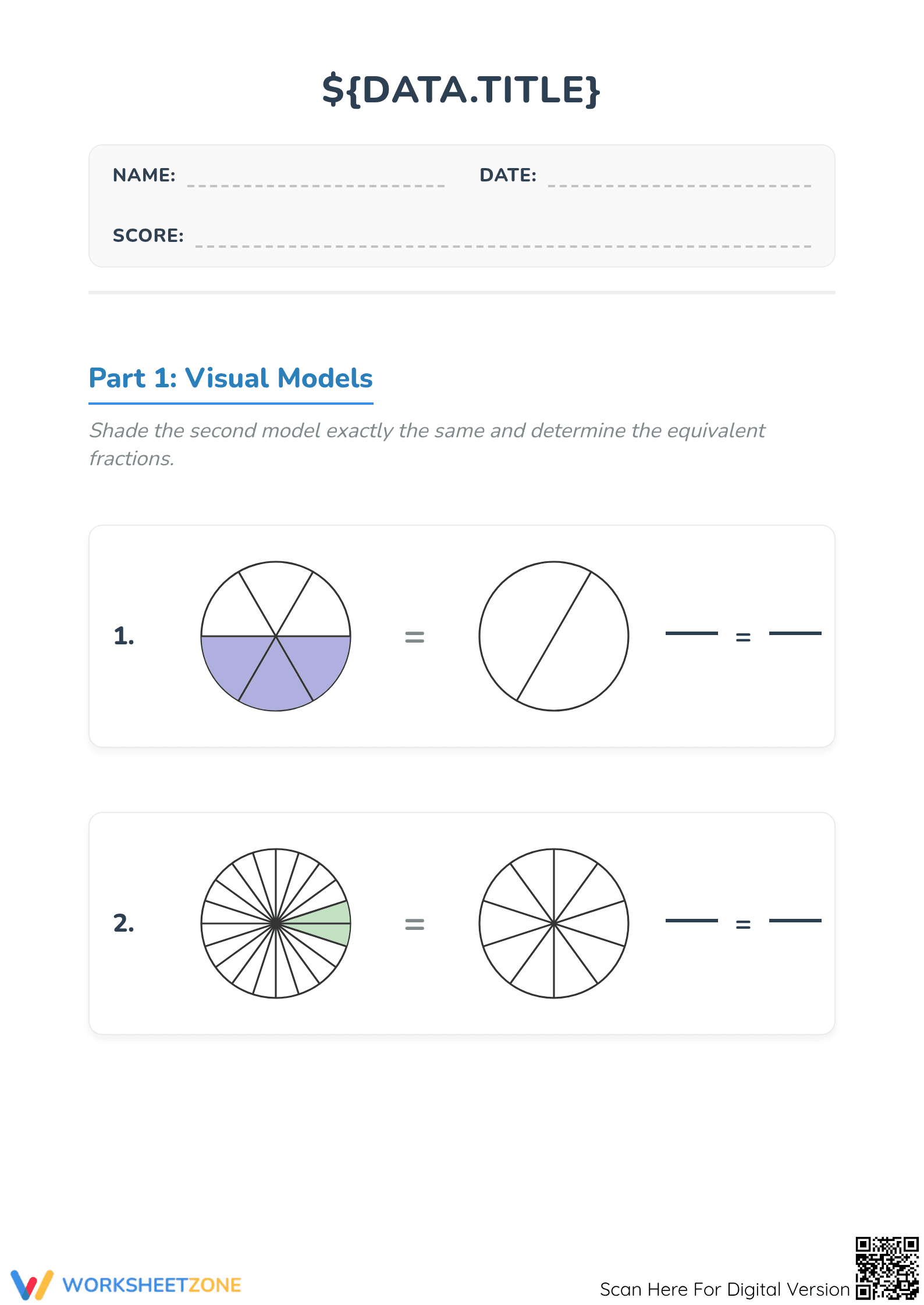 Essential Equivalent Fractions Worksheet | Grade 4 Math - Page 1