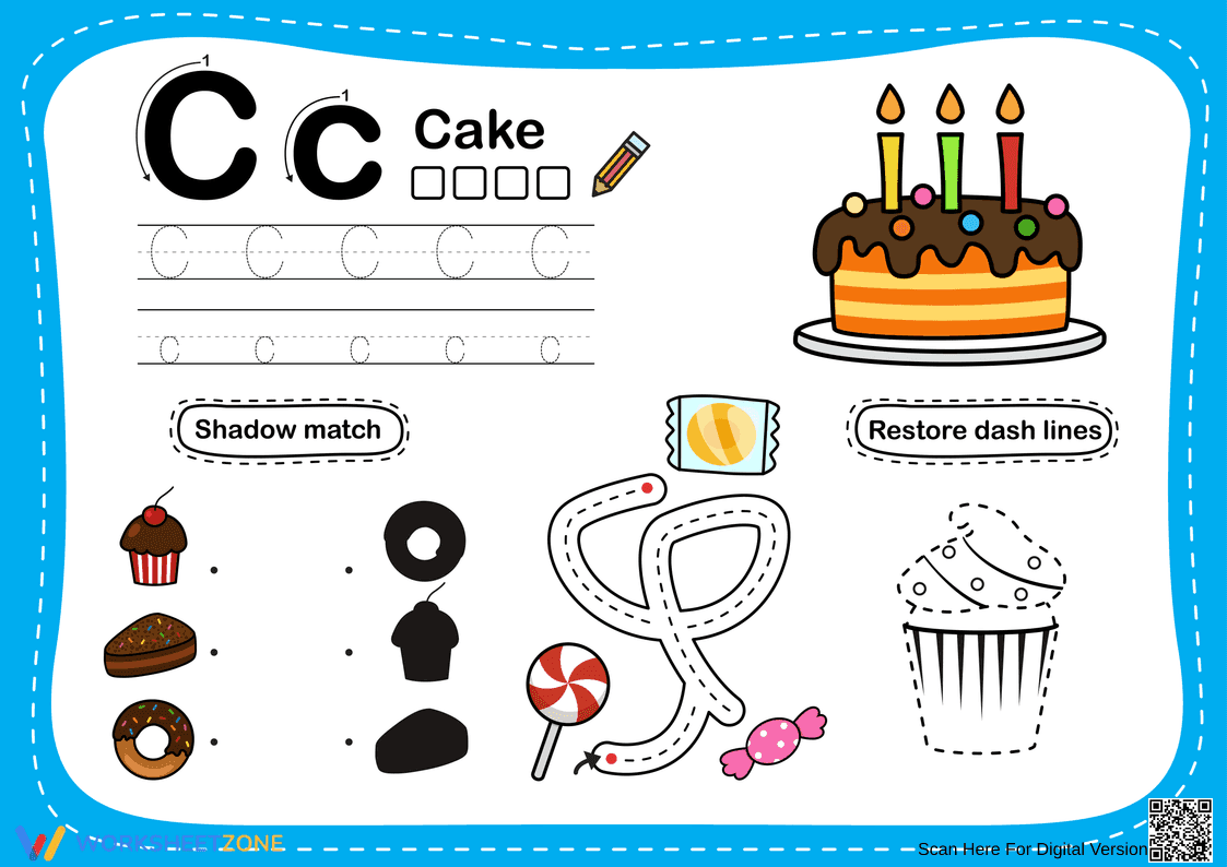Letter C Tracing Worksheet | Printable PreK-K ELA - Page 1