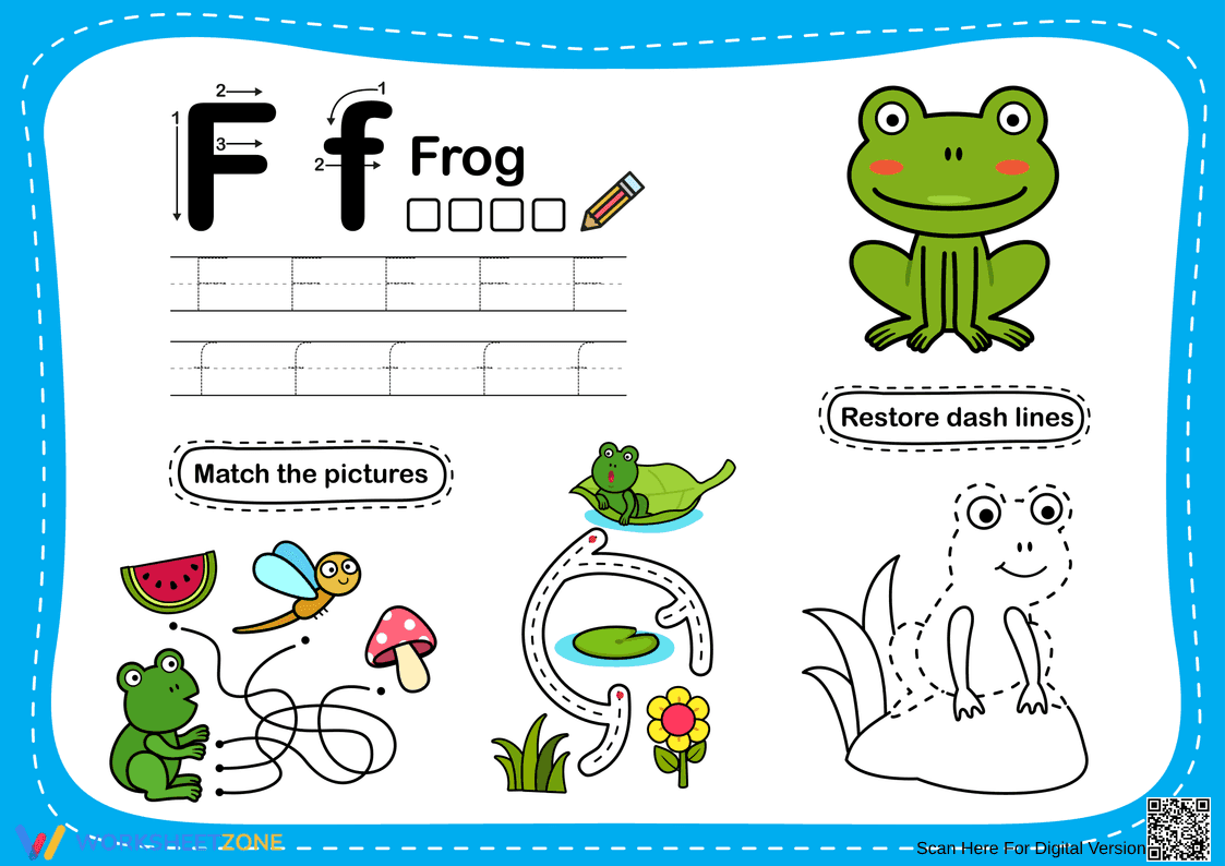 Letter F Alphabet Tracing | Essential Kindergarten Worksheet - Page 1