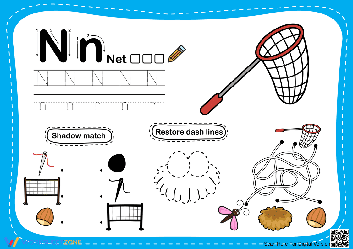 Letter N Tracing Printable | Kindergarten ELA - Page 1