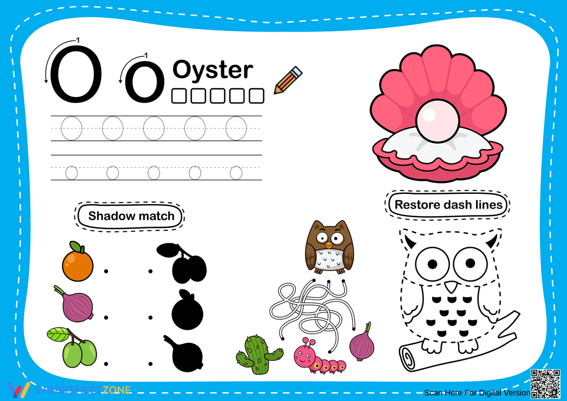 Essential Letter O Tracing Worksheet | Kindergarten - Page 1